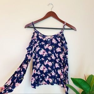 Hollister Co. floral cold-shoulder blouse